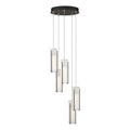 Exos Glass 5-Light Pendant 5-Light Opal Glass (GG) in Dark Smoke