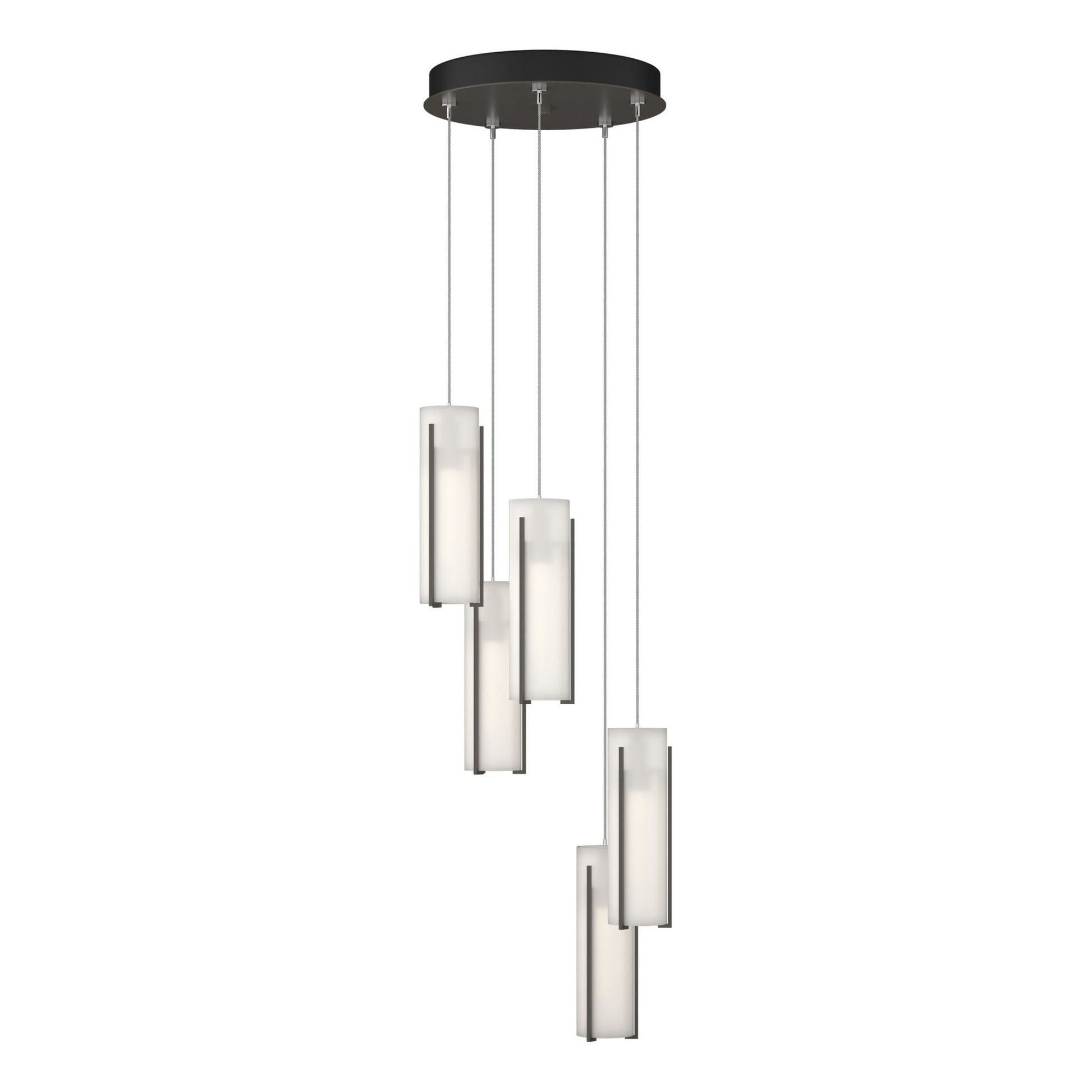 Exos Glass 5-Light Pendant 5-Light Opal Glass (GG) in Dark Smoke
