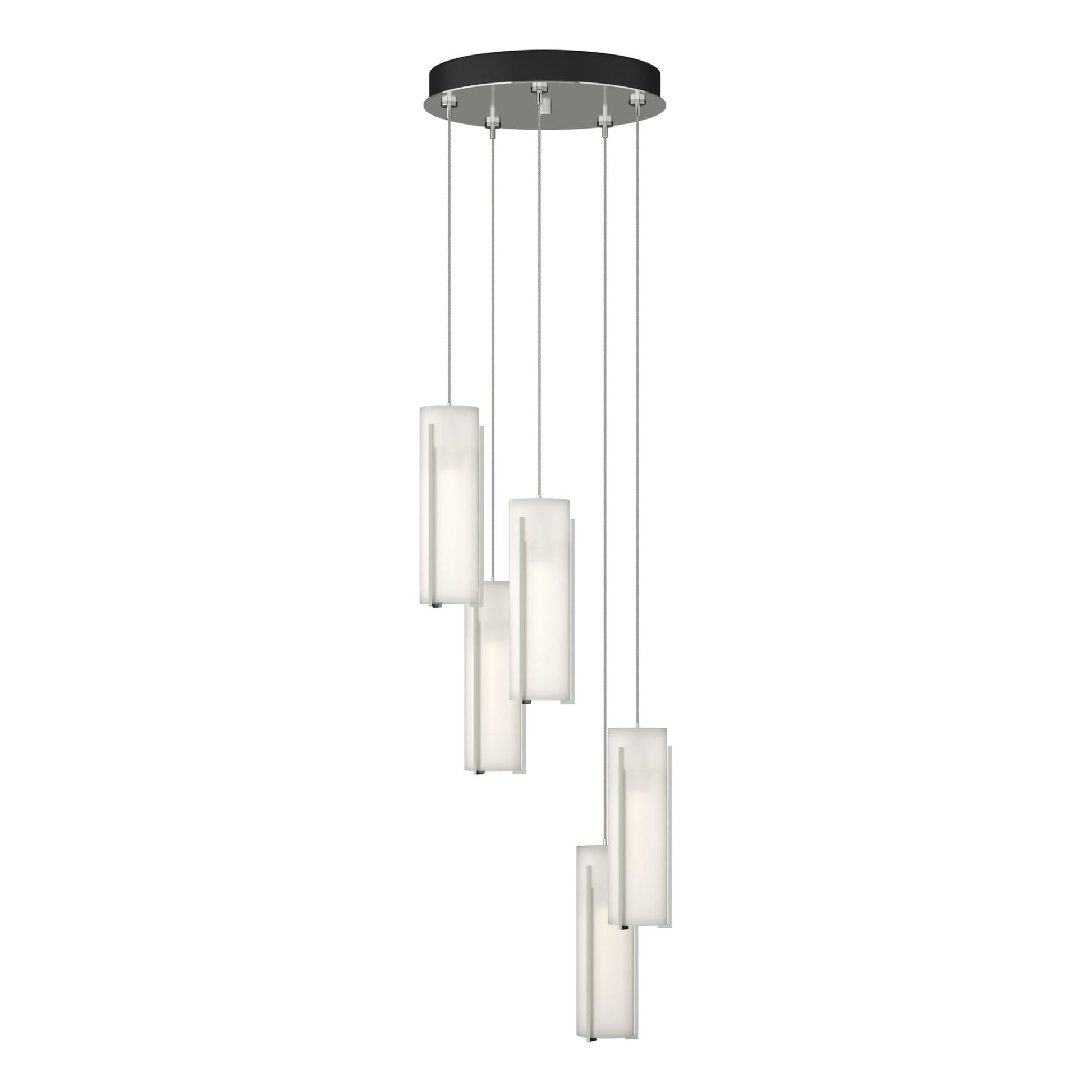 Exos Glass 5-Light Pendant 5-Light Opal Glass (GG) in Sterling