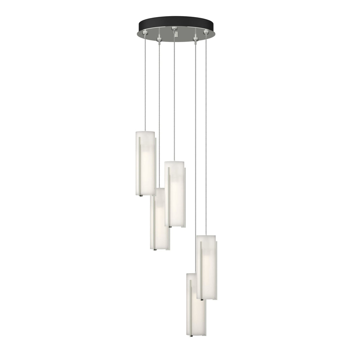 Exos Glass 5-Light Pendant 5-Light Opal Glass (GG) in Sterling