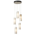 Exos Glass 5-Light Pendant 5-Light Opal Glass (GG) in Modern Brass