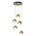 Brooklyn 5-Light Double Shade Pendant 5-Light Modern Brass Accent Opal Glass (GG) in Modern Brass