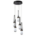 Link 5-Light Clear Glass Pendant 5-Light Clear Glass (ZM) in Oil Rubbed Bronze