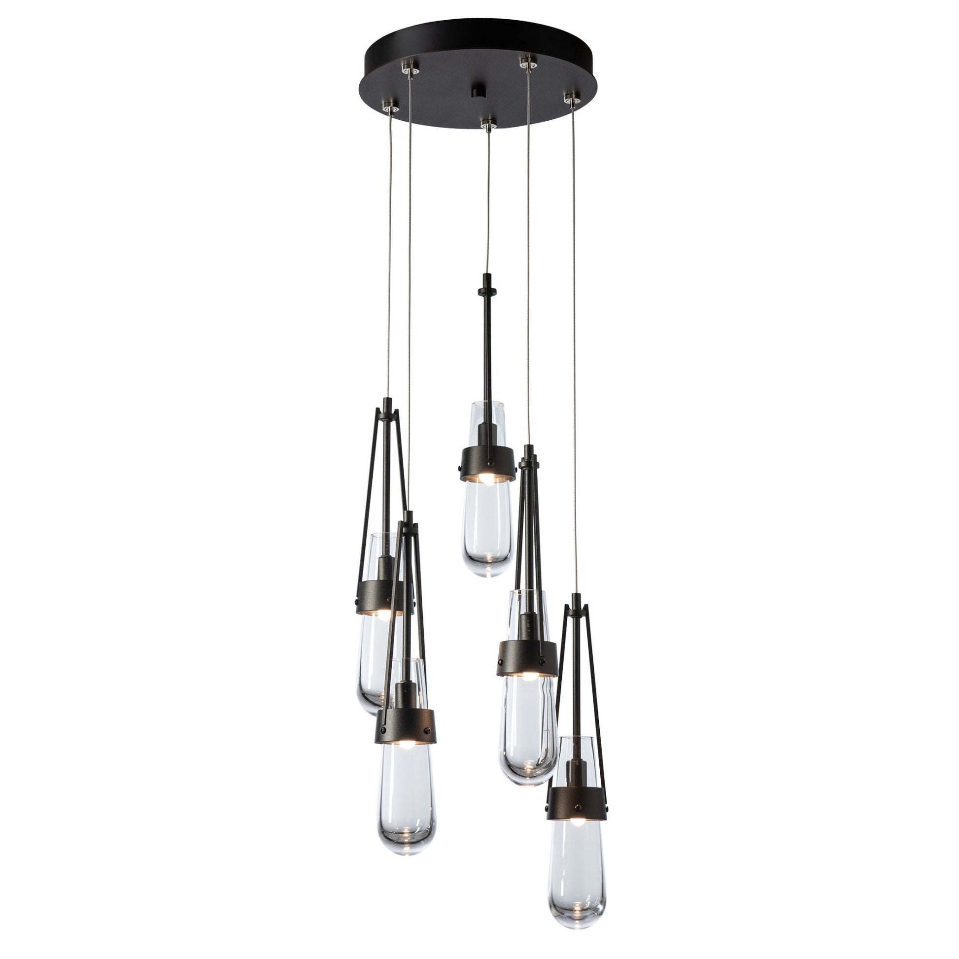 Link 5-Light Clear Glass Pendant 5-Light Clear Glass (ZM) in Oil Rubbed Bronze
