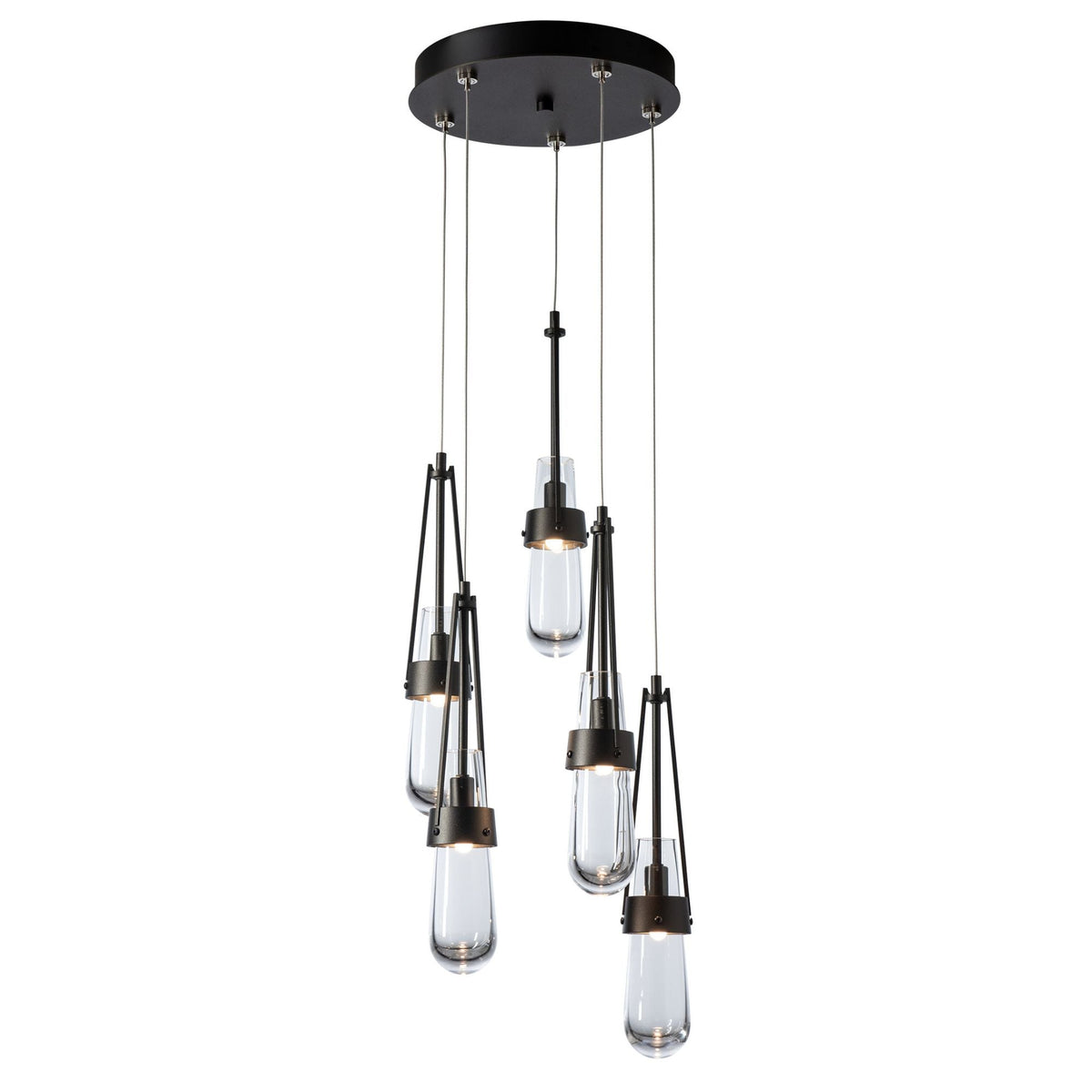 Link 5-Light Clear Glass Pendant 5-Light Clear Glass (ZM) in Oil Rubbed Bronze