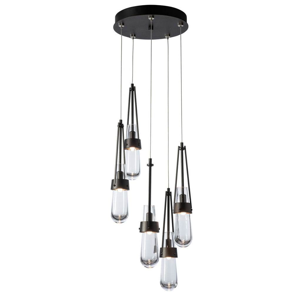 Link 5-Light Clear Glass Pendant 5-Light Clear Glass (ZM) in Oil Rubbed Bronze