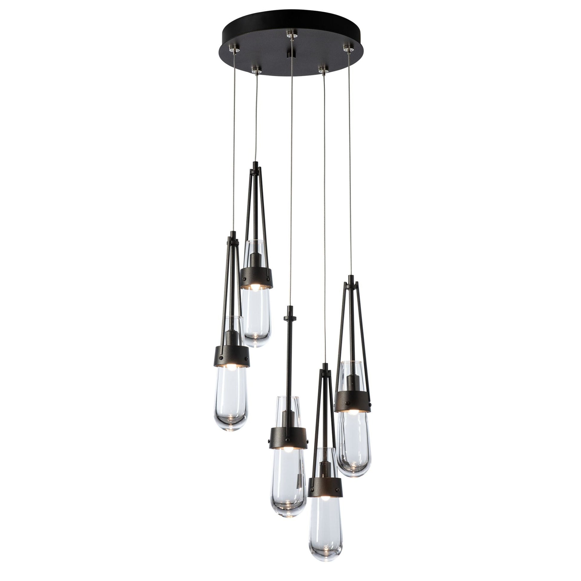 Link 5-Light Clear Glass Pendant 5-Light Clear Glass (ZM) in Oil Rubbed Bronze