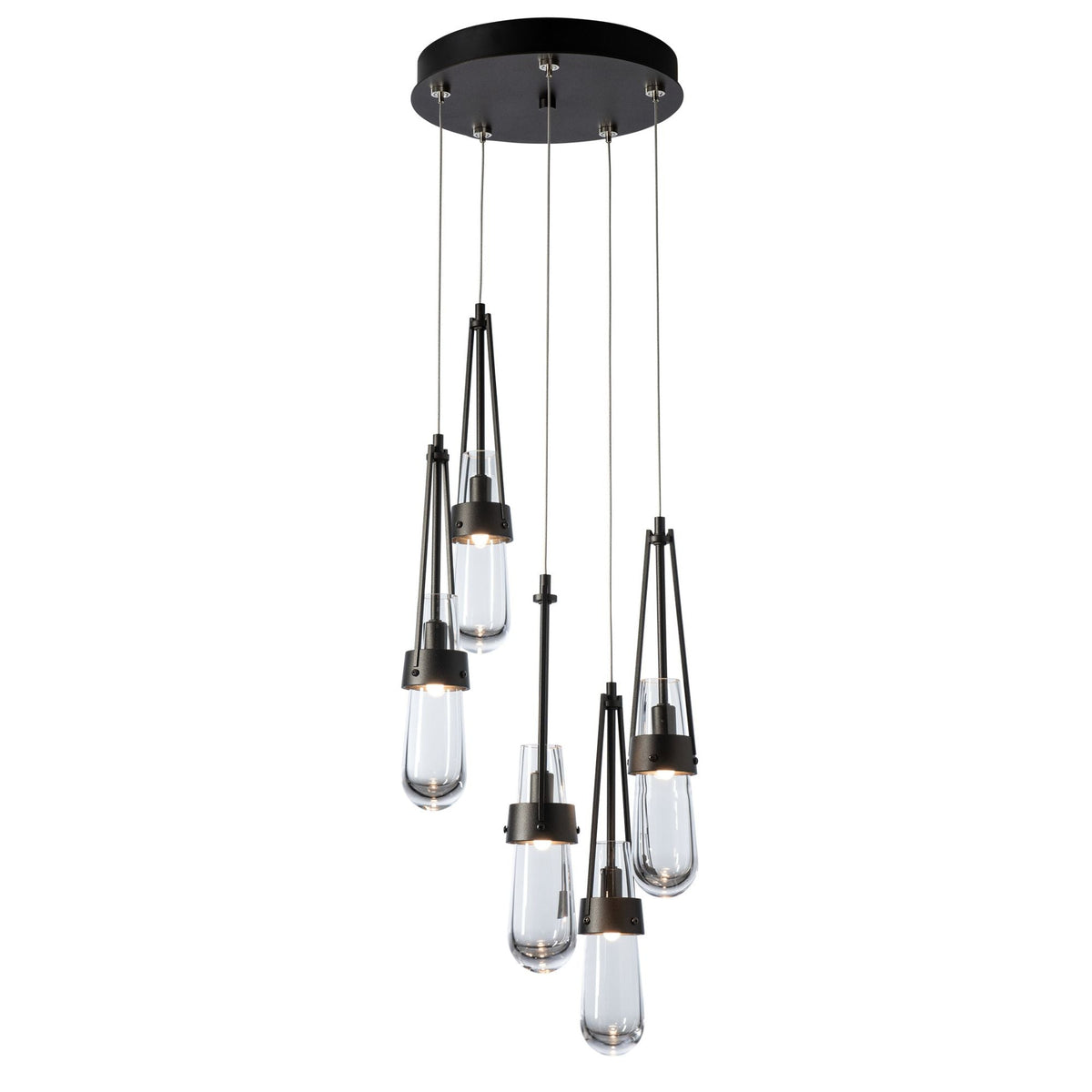 Link 5-Light Clear Glass Pendant 5-Light Clear Glass (ZM) in Oil Rubbed Bronze