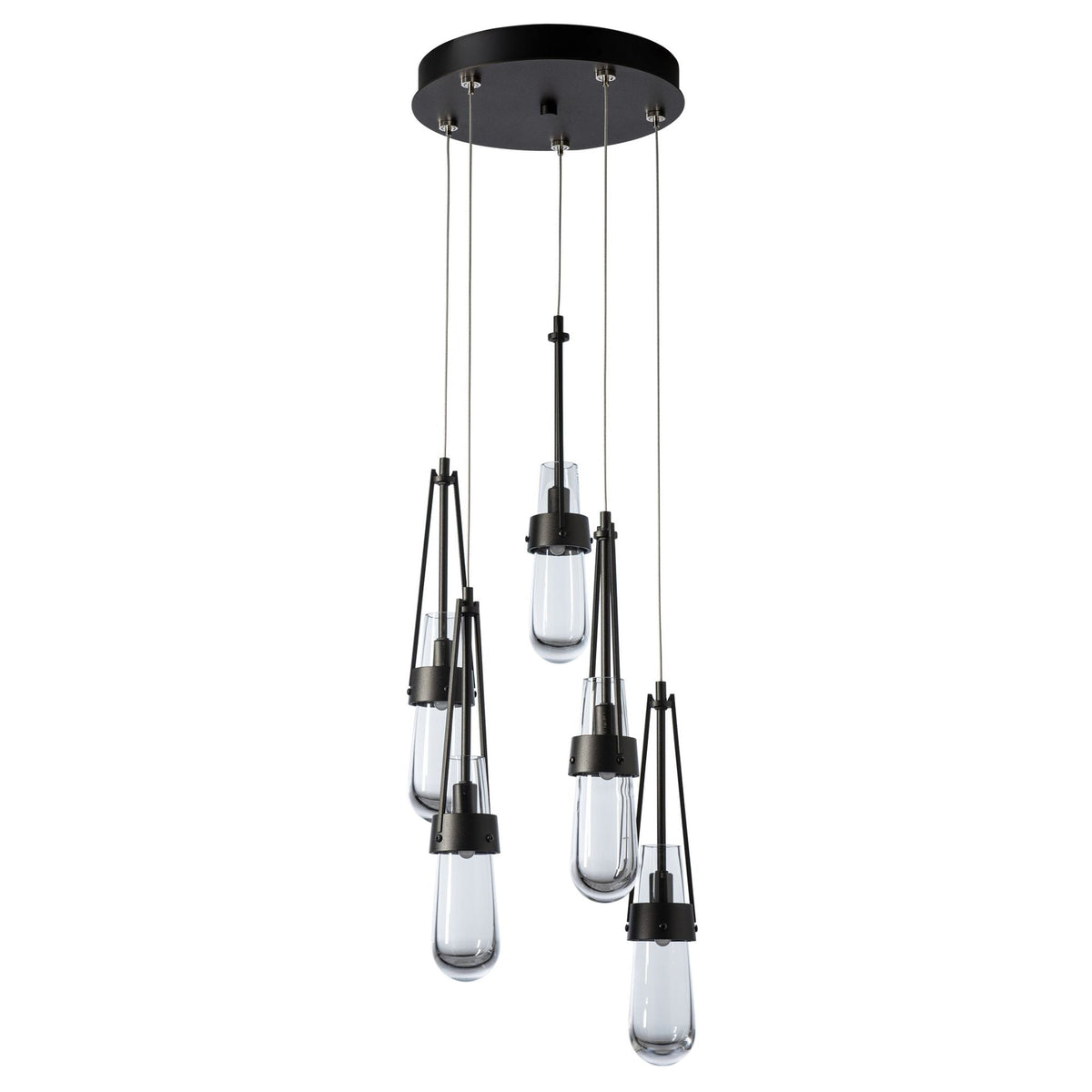 Link 5-Light Clear Glass Pendant 5-Light Clear Glass (ZM) in Oil Rubbed Bronze