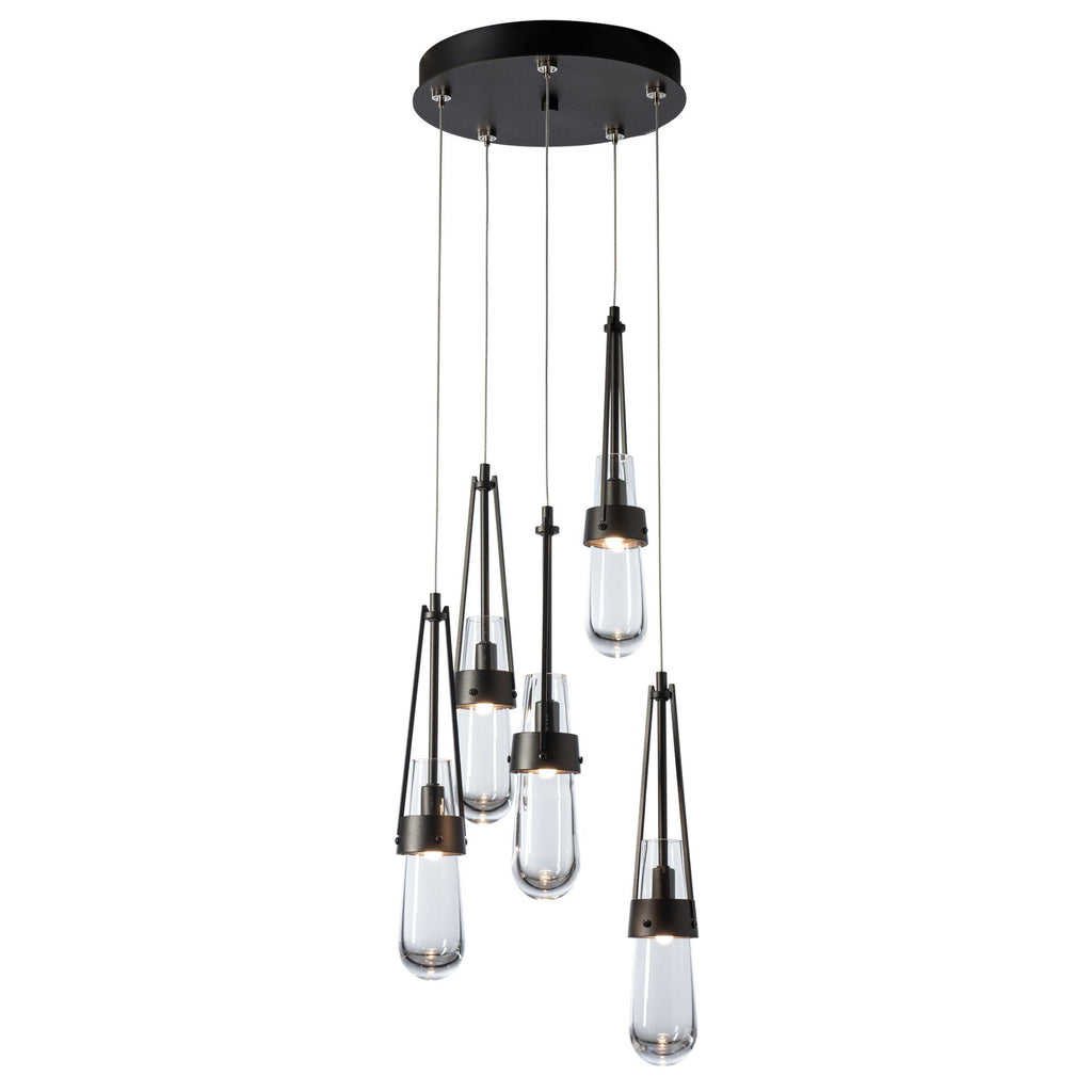 Link 5-Light Clear Glass Pendant 5-Light Clear Glass (ZM) in Oil Rubbed Bronze