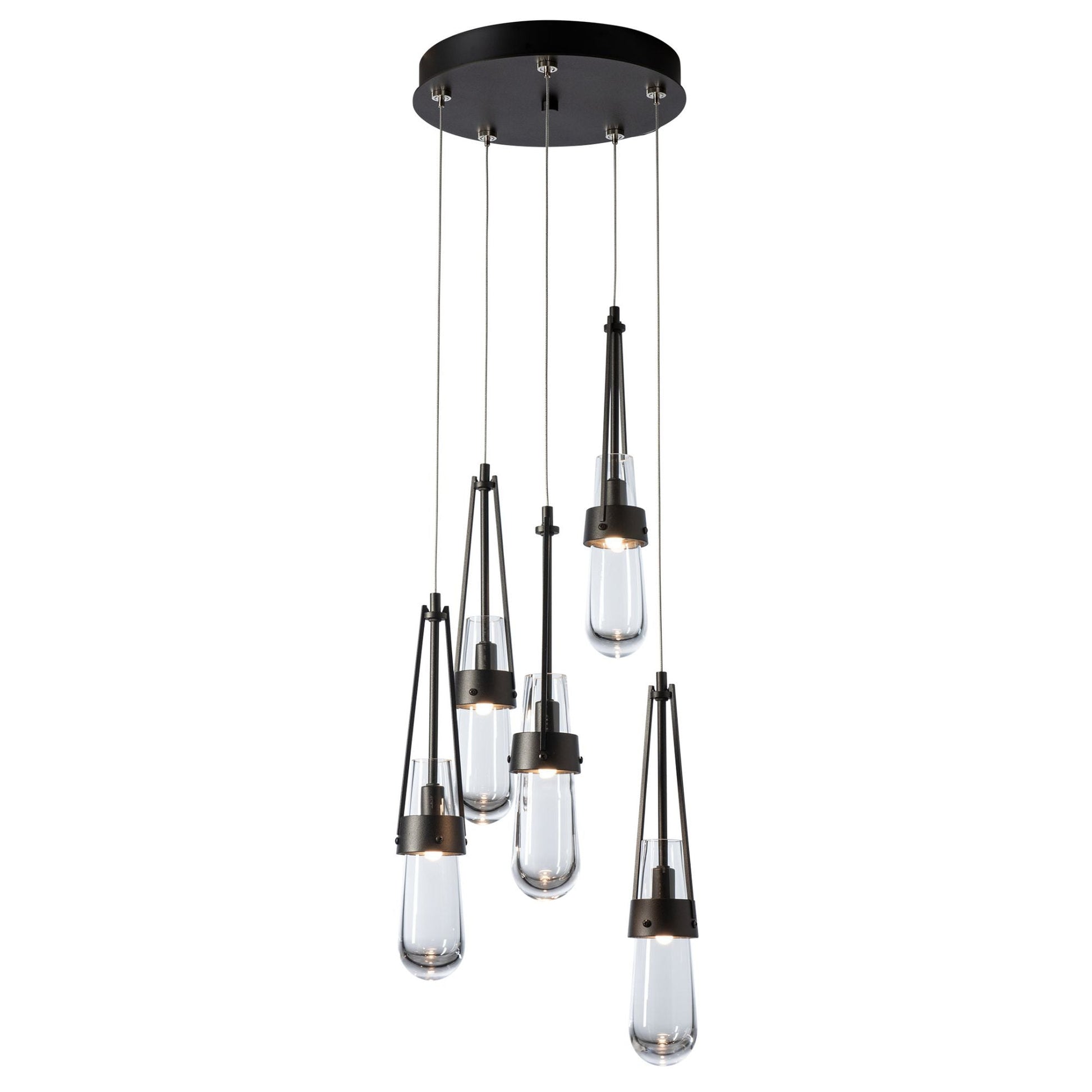 Link 5-Light Clear Glass Pendant 5-Light Clear Glass (ZM) in Oil Rubbed Bronze