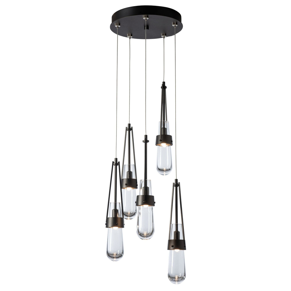 Link 5-Light Clear Glass Pendant 5-Light Clear Glass (ZM) in Oil Rubbed Bronze