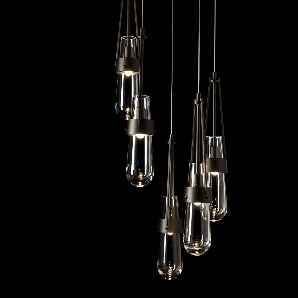 Link 5-Light Clear Glass Pendant 5-Light Clear Glass (ZM) in Oil Rubbed Bronze