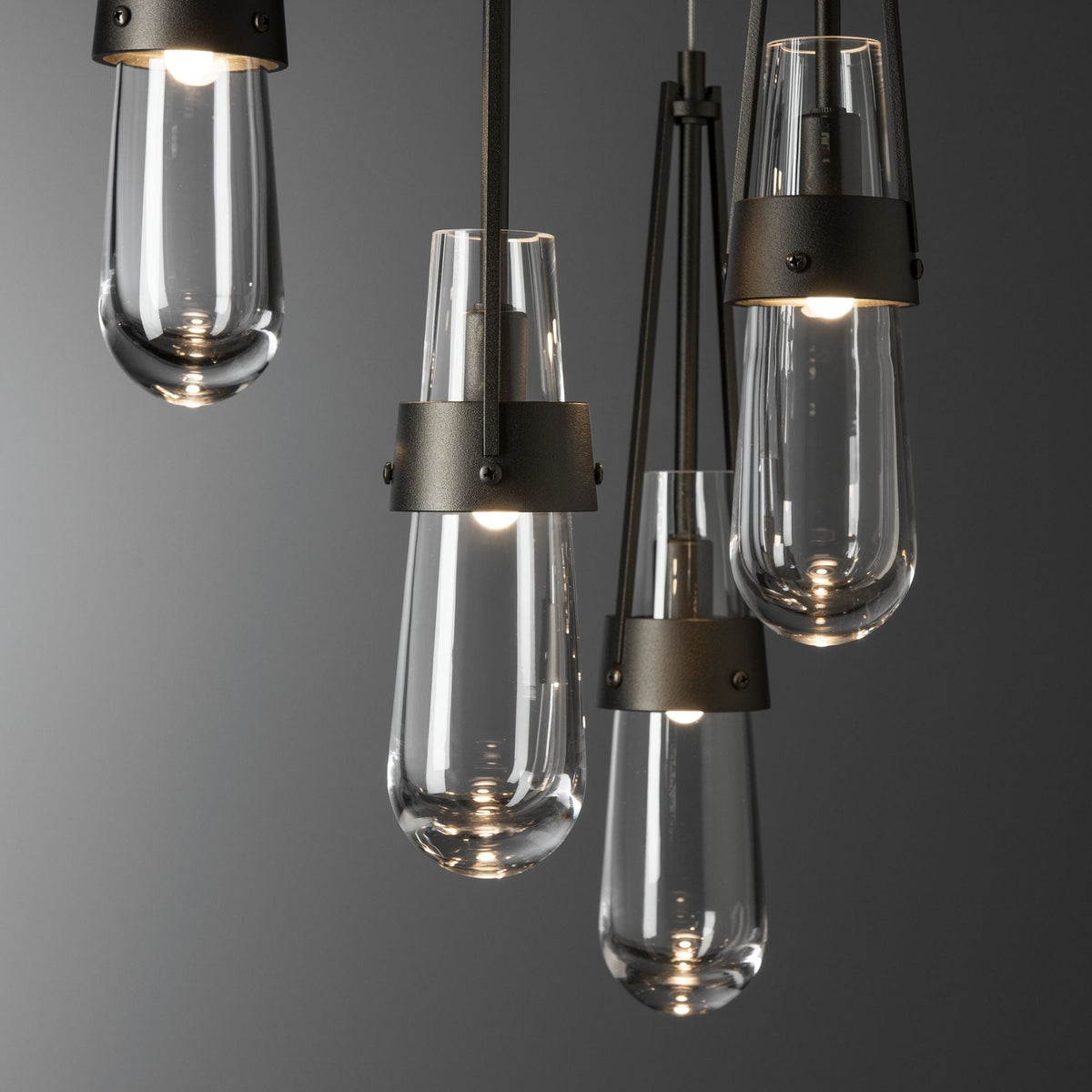 Link 5-Light Clear Glass Pendant 5-Light Clear Glass (ZM) in Oil Rubbed Bronze