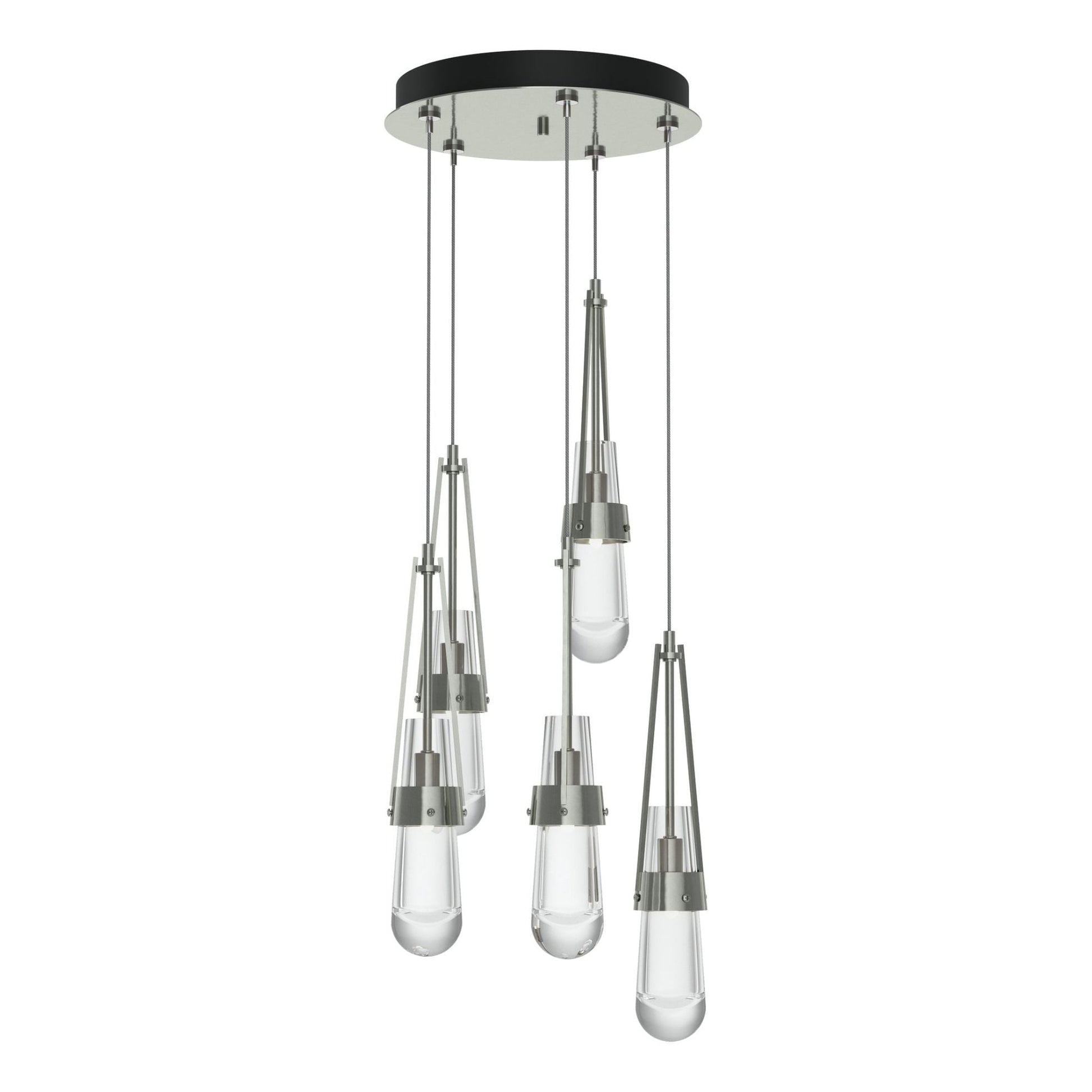 Link 5-Light Clear Glass Pendant 5-Light Clear Glass (ZM) in Sterling