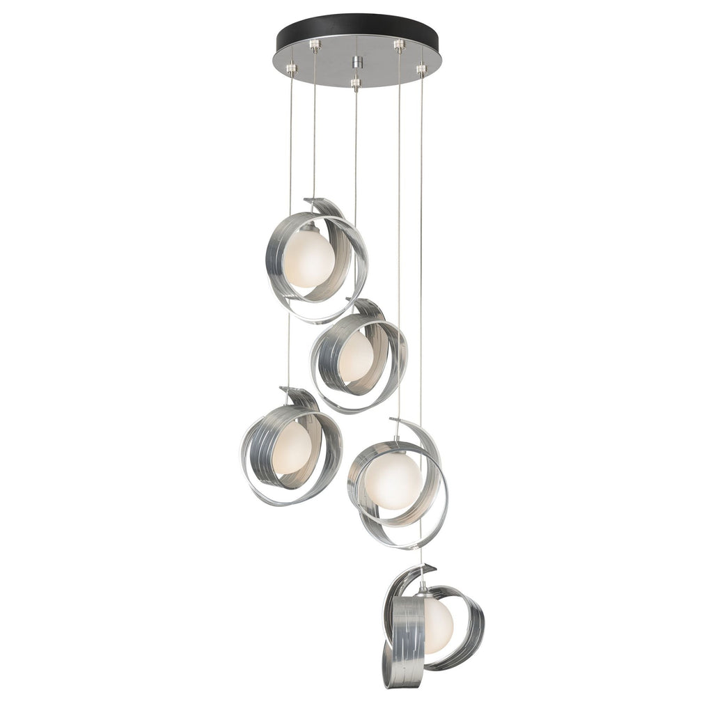 Riza 5-Light Pendant 5-Light Opal Glass (GG) in Sterling