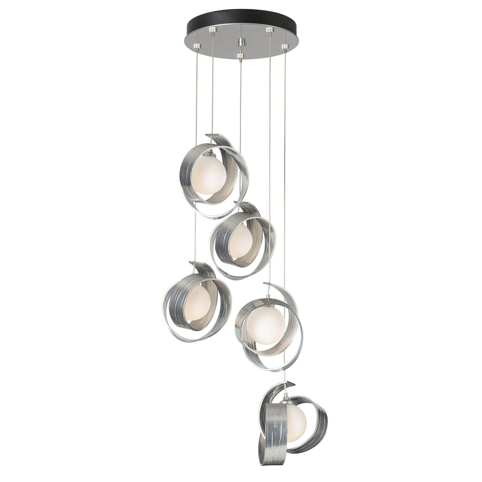 Riza 5-Light Pendant 5-Light Opal Glass (GG) in Sterling