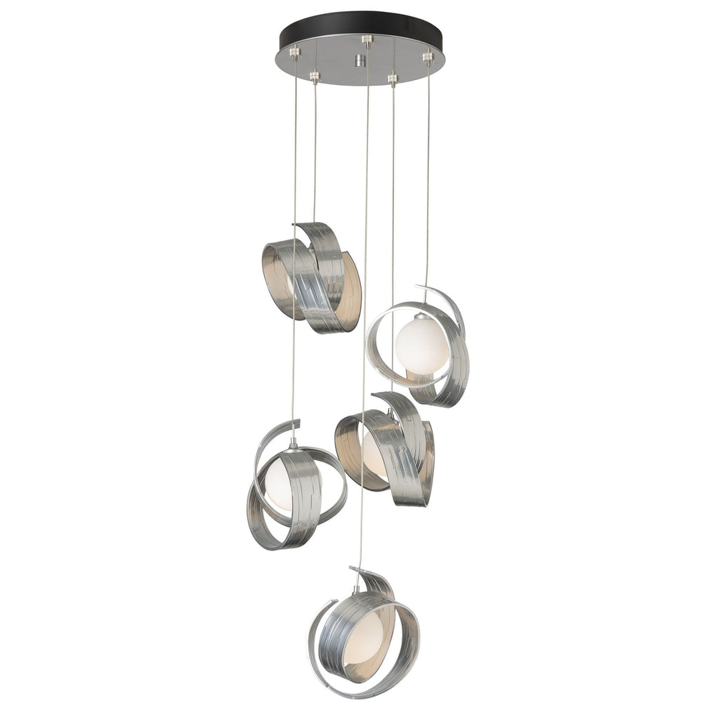 Riza 5-Light Pendant 5-Light Opal Glass (GG) in Sterling