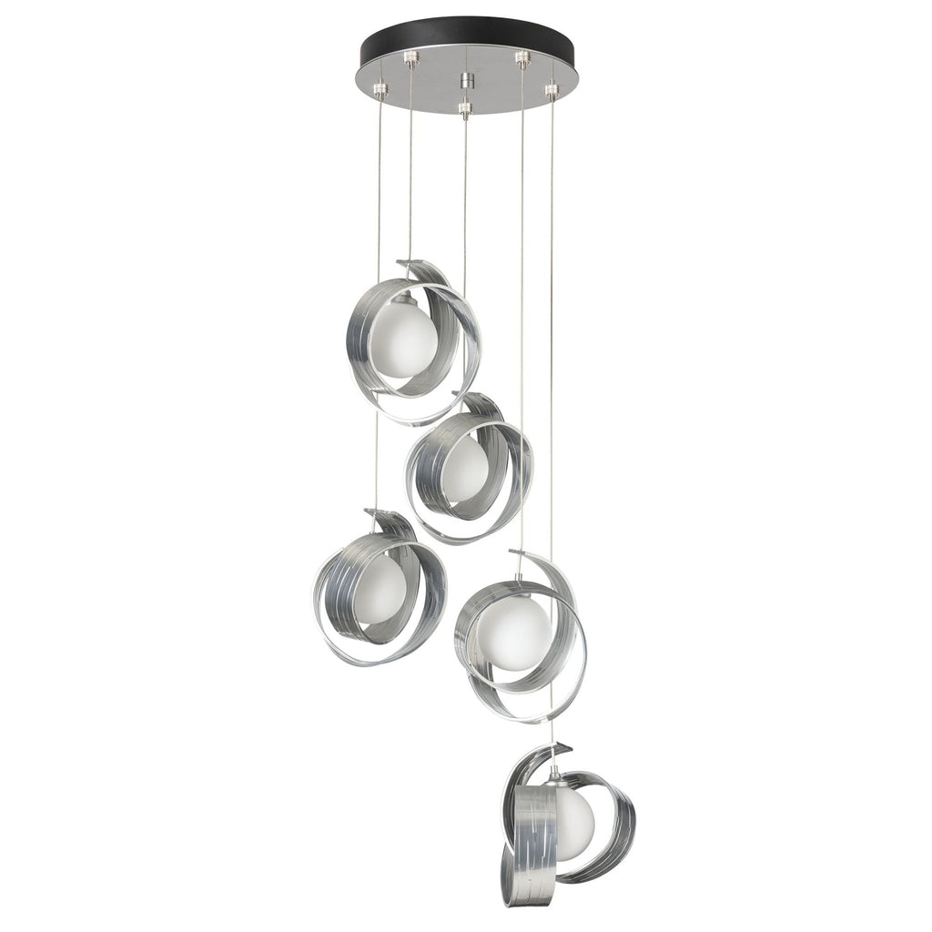 Riza 5-Light Pendant 5-Light Opal Glass (GG) in Sterling