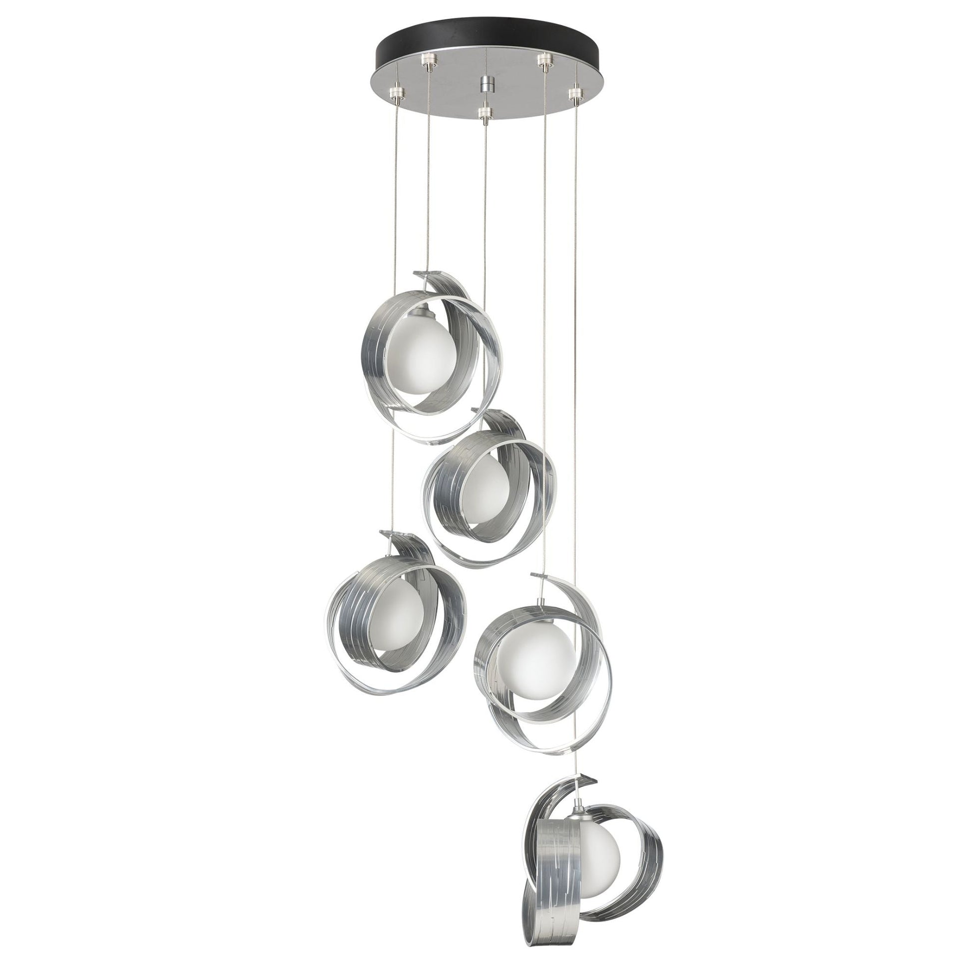 Riza 5-Light Pendant 5-Light Opal Glass (GG) in Sterling