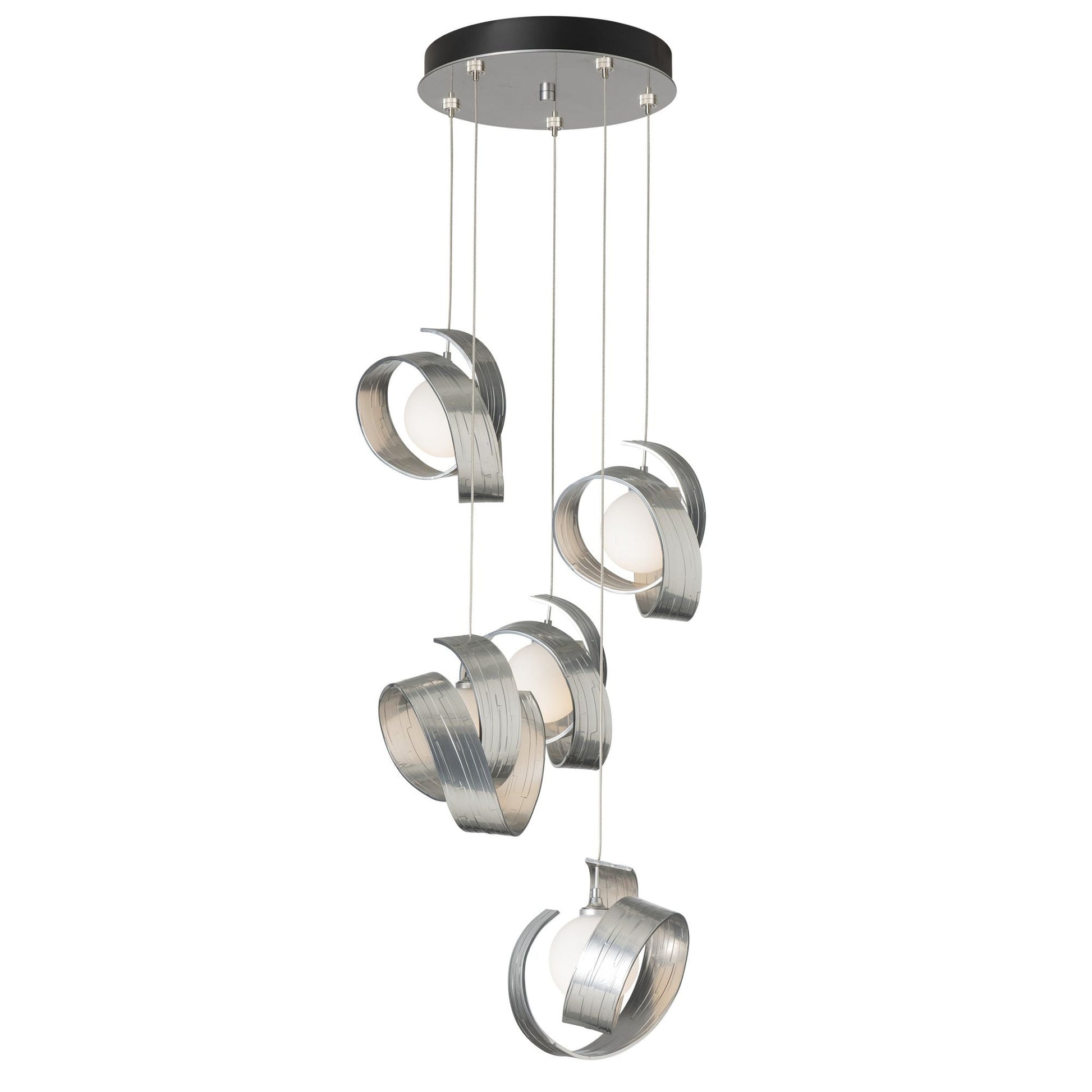 Riza 5-Light Pendant 5-Light Opal Glass (GG) in Sterling
