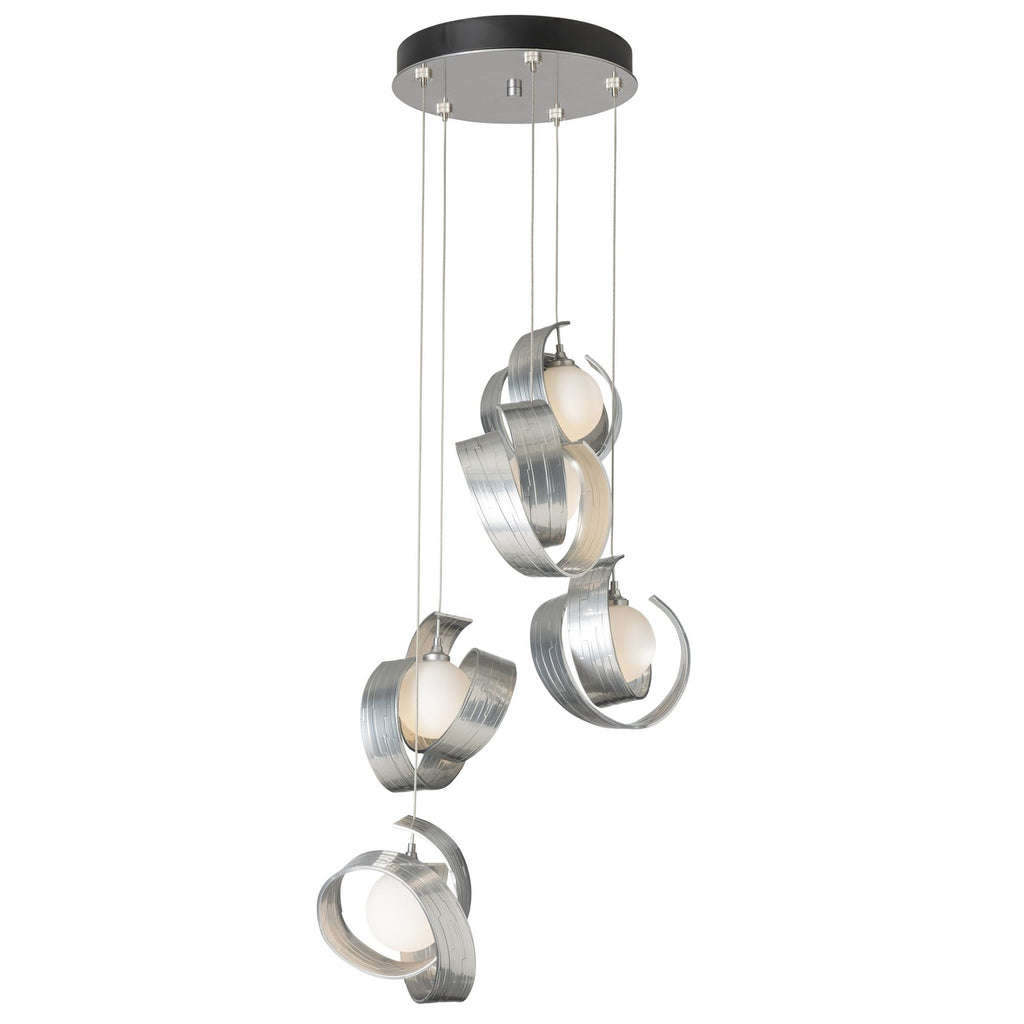 Riza 5-Light Pendant 5-Light Opal Glass (GG) in Sterling