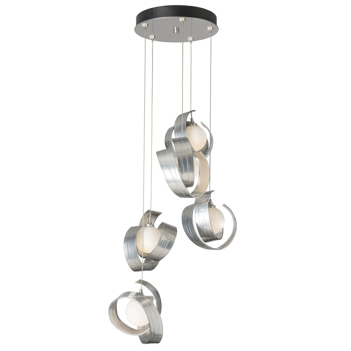 Riza 5-Light Pendant 5-Light Opal Glass (GG) in Sterling