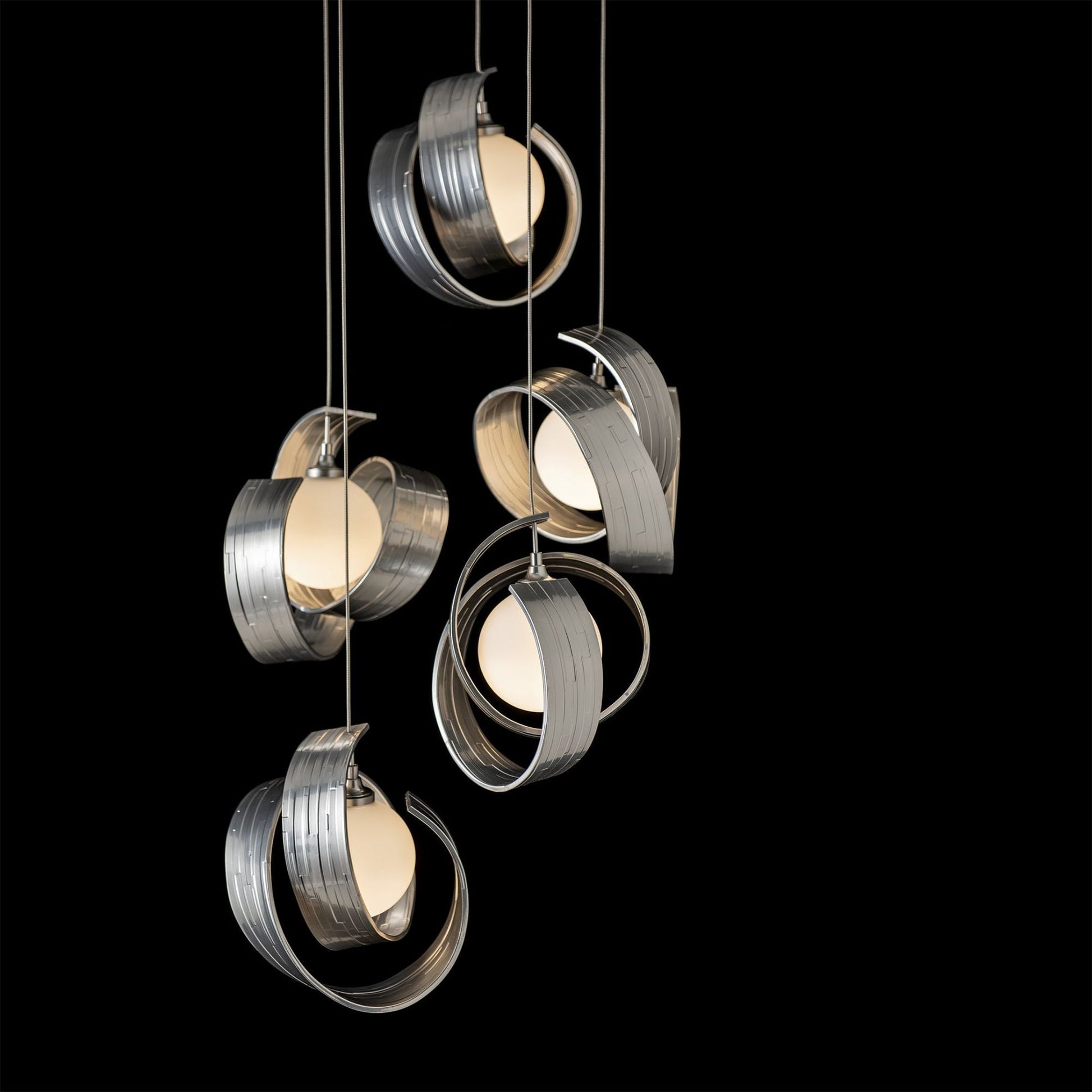 Riza 5-Light Pendant 5-Light Opal Glass (GG) in Sterling