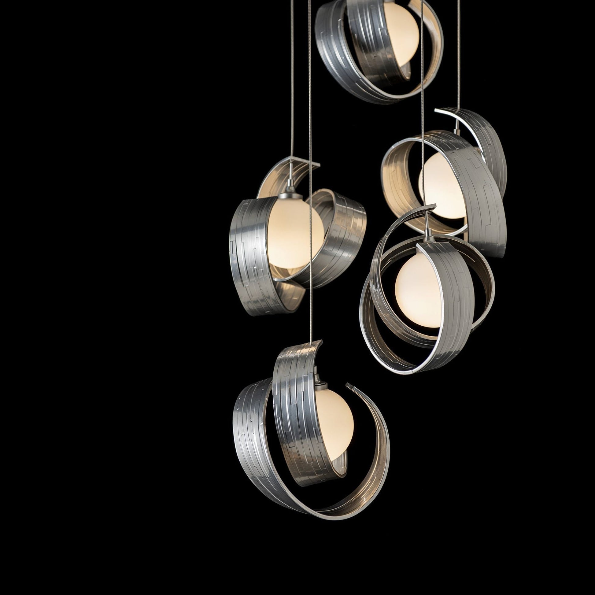 Riza 5-Light Pendant 5-Light Opal Glass (GG) in Sterling