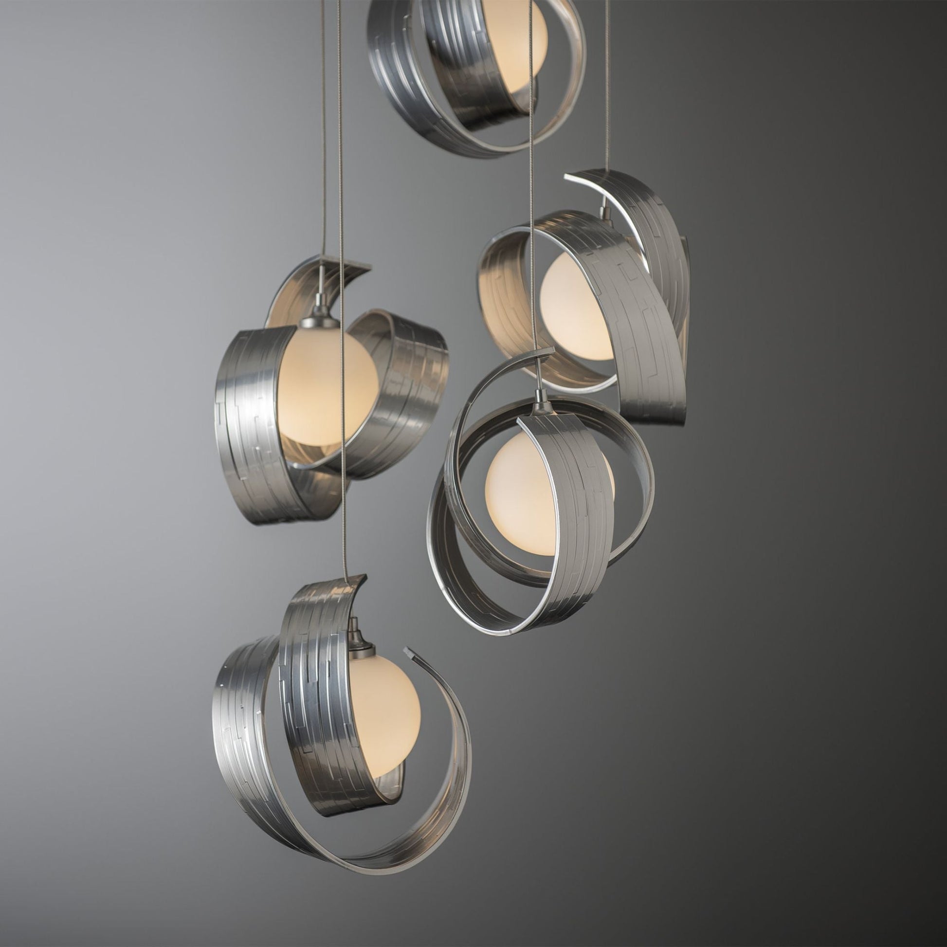Riza 5-Light Pendant 5-Light Opal Glass (GG) in Sterling