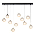 Fritz Globe 10-Light Pendant 10-Light Frosted Glass (FD) in Black