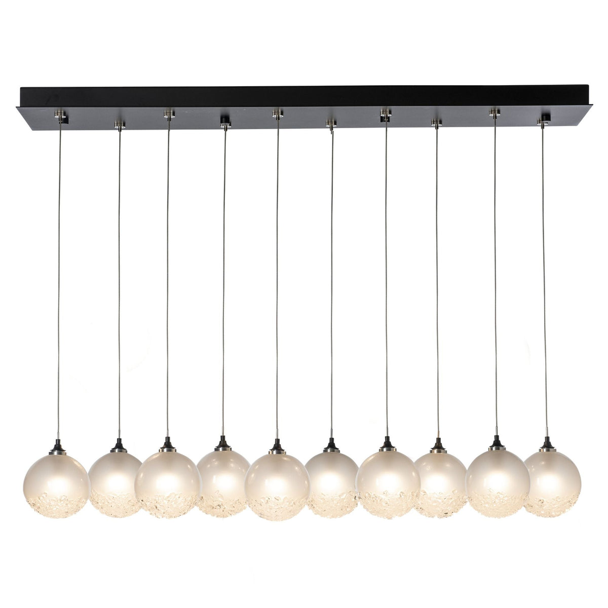 Fritz Globe 10-Light Pendant 10-Light Frosted Glass (FD) in Black
