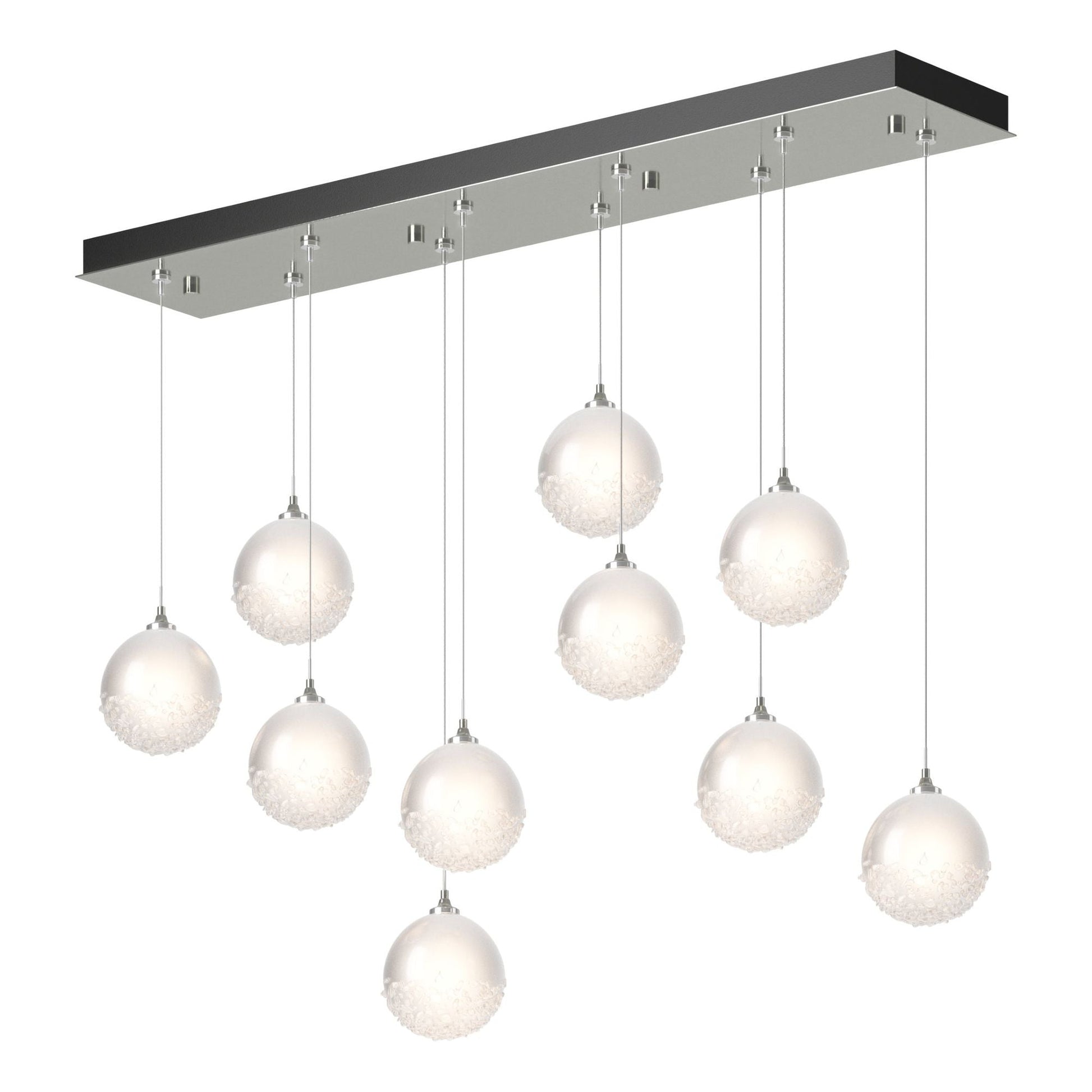 Fritz Globe 10-Light Pendant 10-Light Frosted Glass (FD) in Sterling