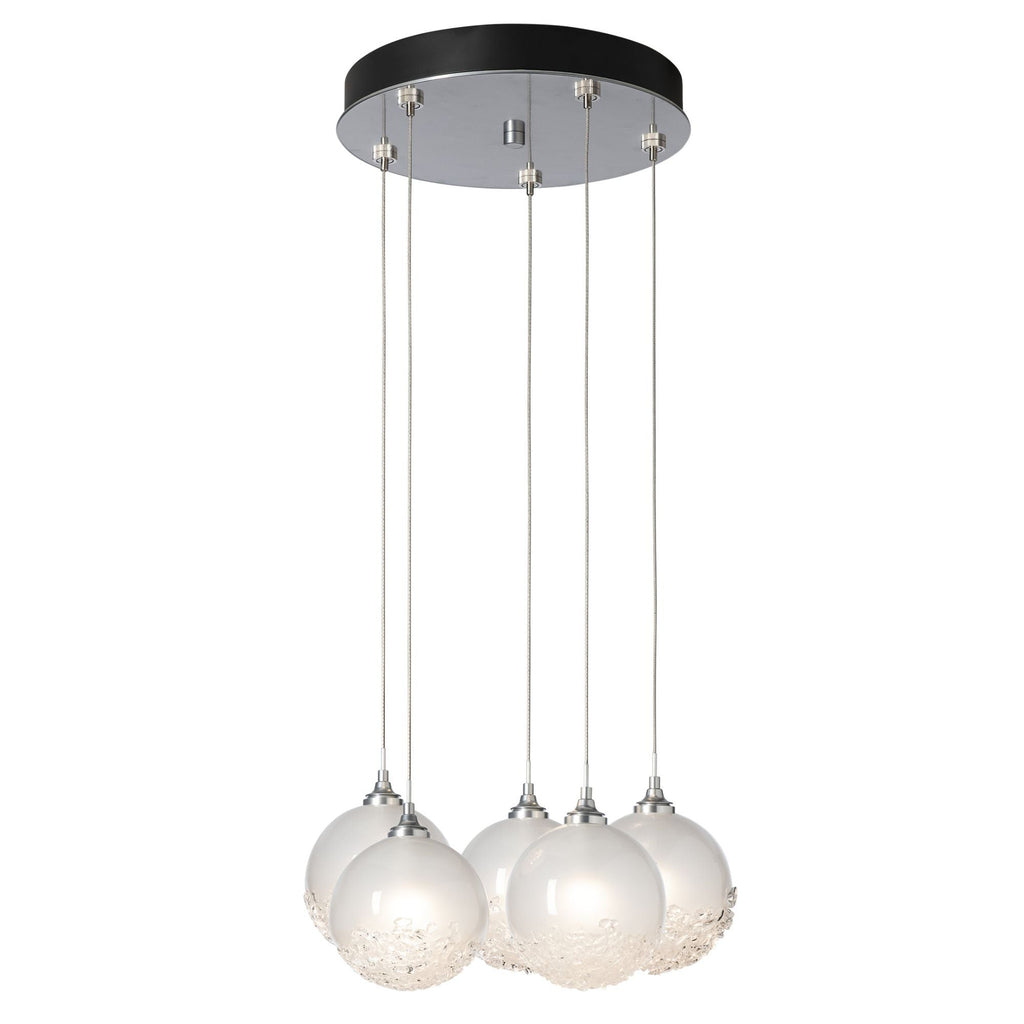 Fritz Globe 5-Light Pendant 5-Light Frosted Glass (FD) in Sterling