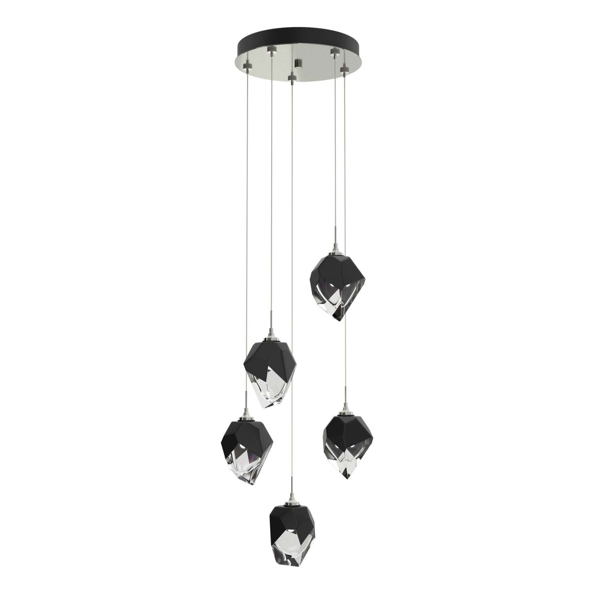 Chrysalis 5-Light Small Crystal Pendant 5-Light Black Crystal (BP) in Sterling