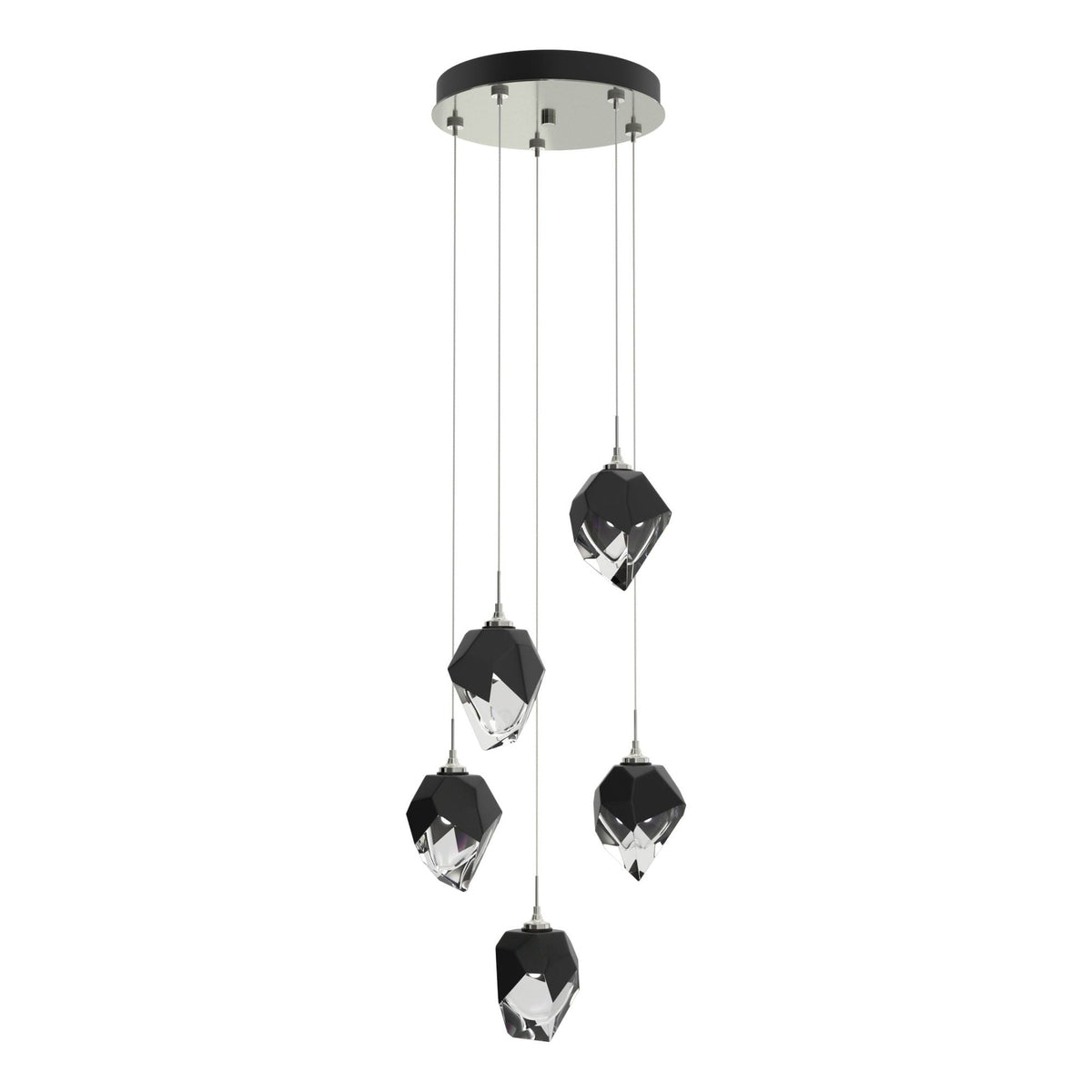 Chrysalis 5-Light Small Crystal Pendant 5-Light Black Crystal (BP) in Sterling