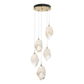 Chrysalis 5-Light Large Crystal Pendant 5-Light White Crystal (WP) in Modern Brass
