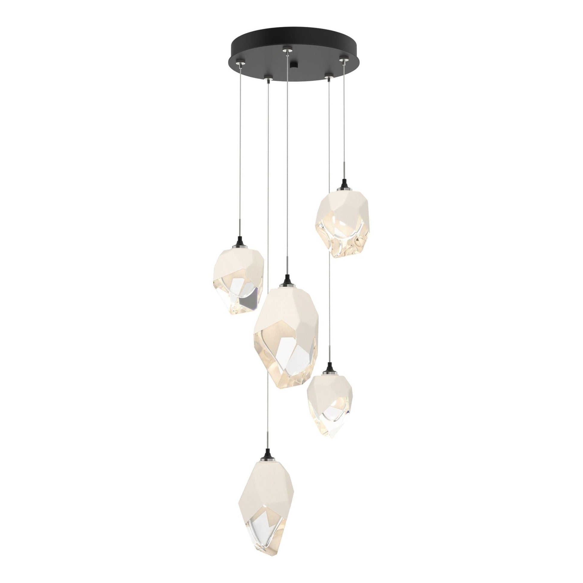 Chrysalis 5-Light Mixed Crystal Pendant 5-Light White Crystal (WP) in Black