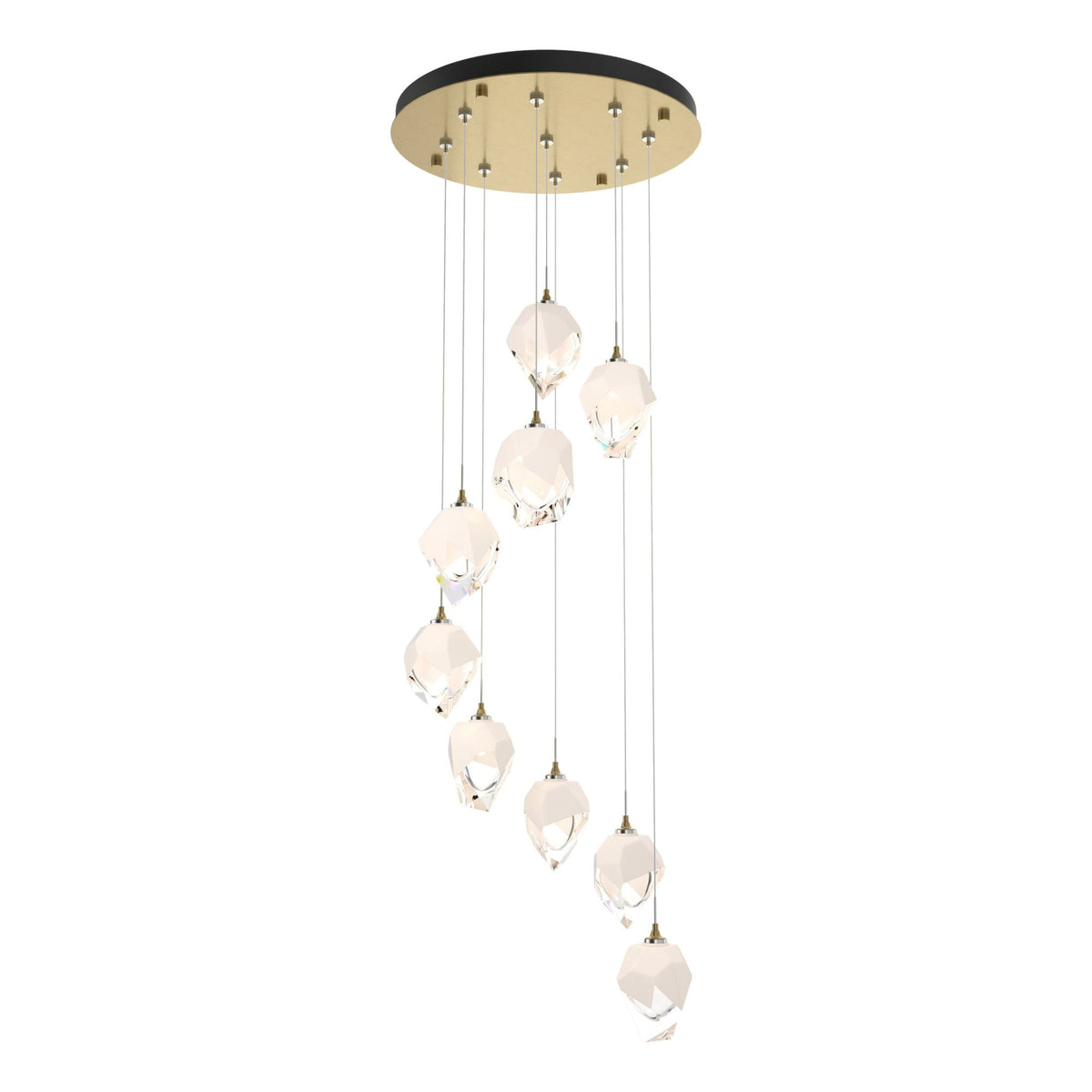 Chrysalis 9-Light Small Crystal Pendant 9-Light White Crystal (WP) in Modern Brass