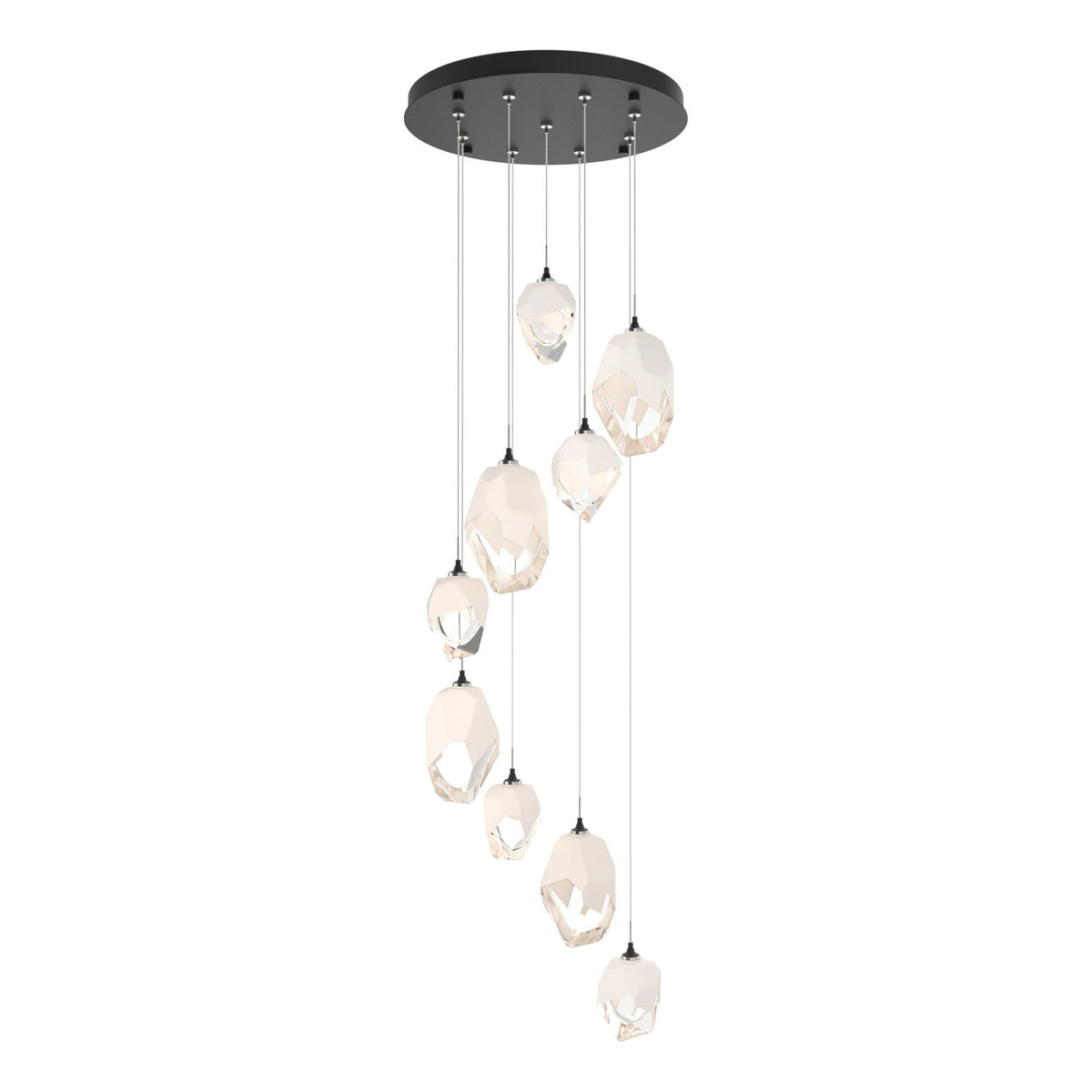 Chrysalis 9-Light Mixed Crystal Pendant 9-Light White Crystal (WP) in Black