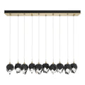 Chrysalis 10-Light Small Crystal Pendant 10-Light Black Crystal (BP) in Modern Brass
