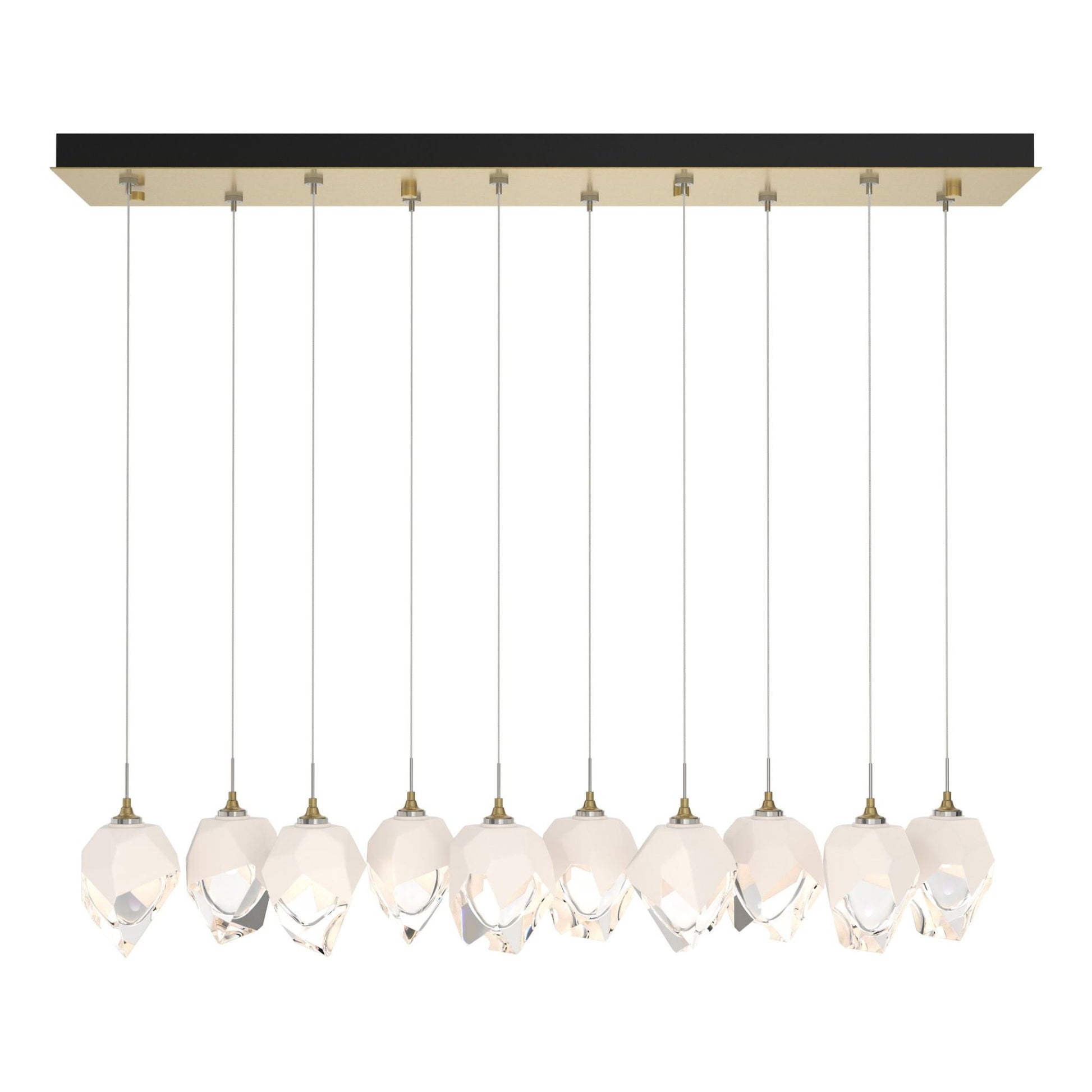 Chrysalis 10-Light Small Crystal Pendant 10-Light White Crystal (WP) in Modern Brass