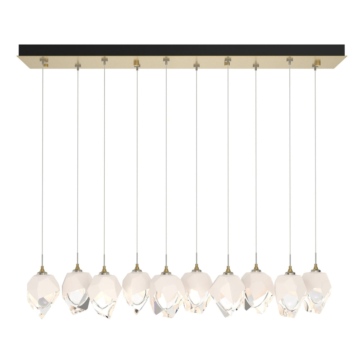 Chrysalis 10-Light Small Crystal Pendant 10-Light White Crystal (WP) in Modern Brass