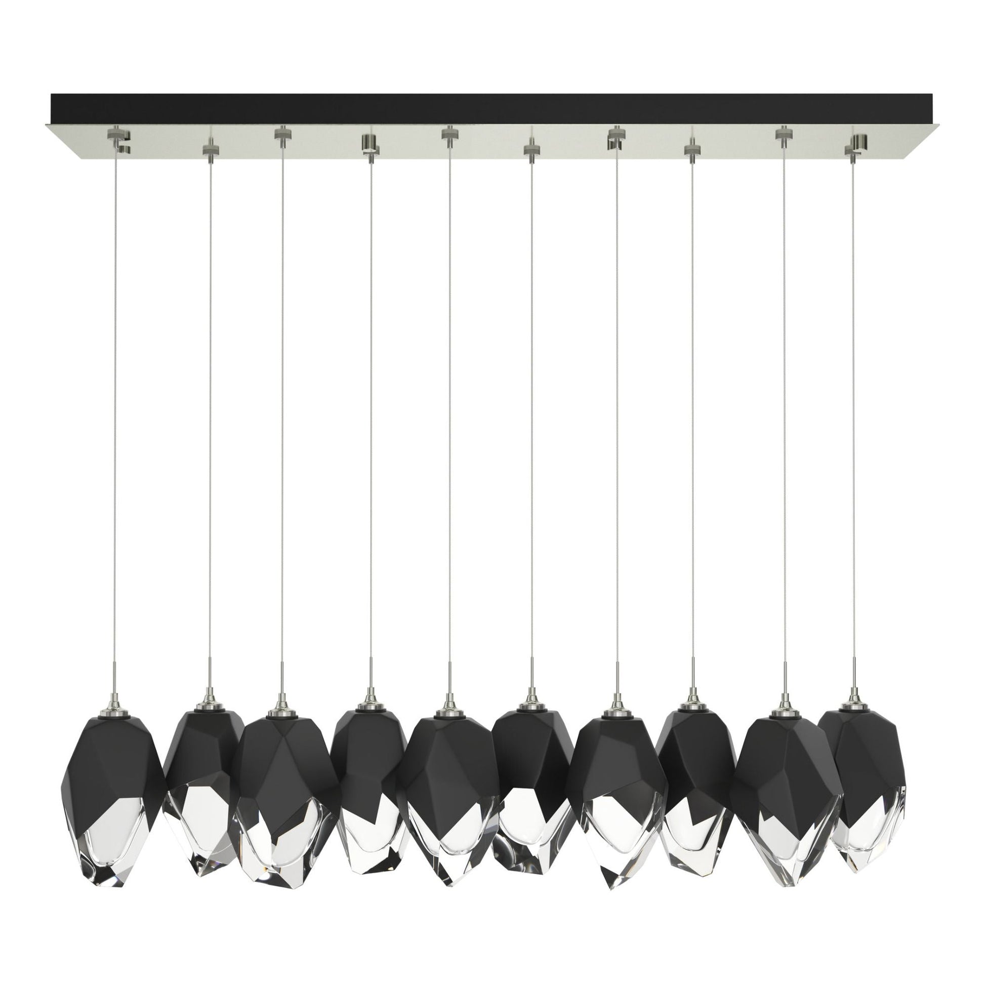Chrysalis 10-Light Large Crystal Pendant 10-Light Black Crystal (BP) in Sterling