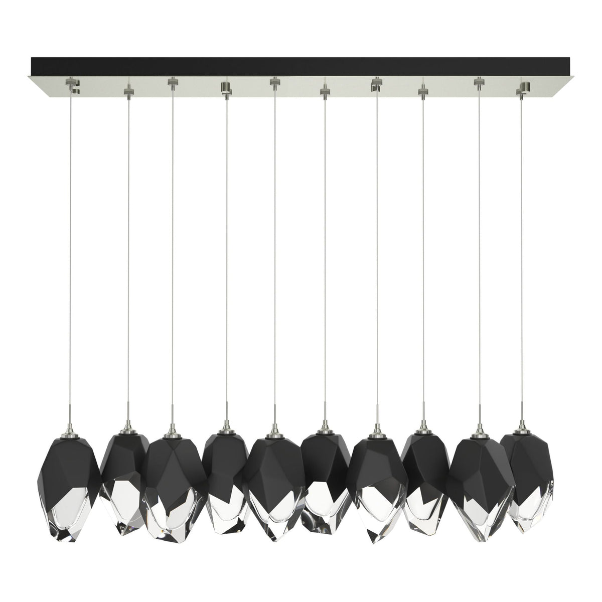 Chrysalis 10-Light Large Crystal Pendant 10-Light Black Crystal (BP) in Sterling