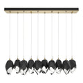 Chrysalis 10-Light Large Crystal Pendant 10-Light Black Crystal (BP) in Modern Brass