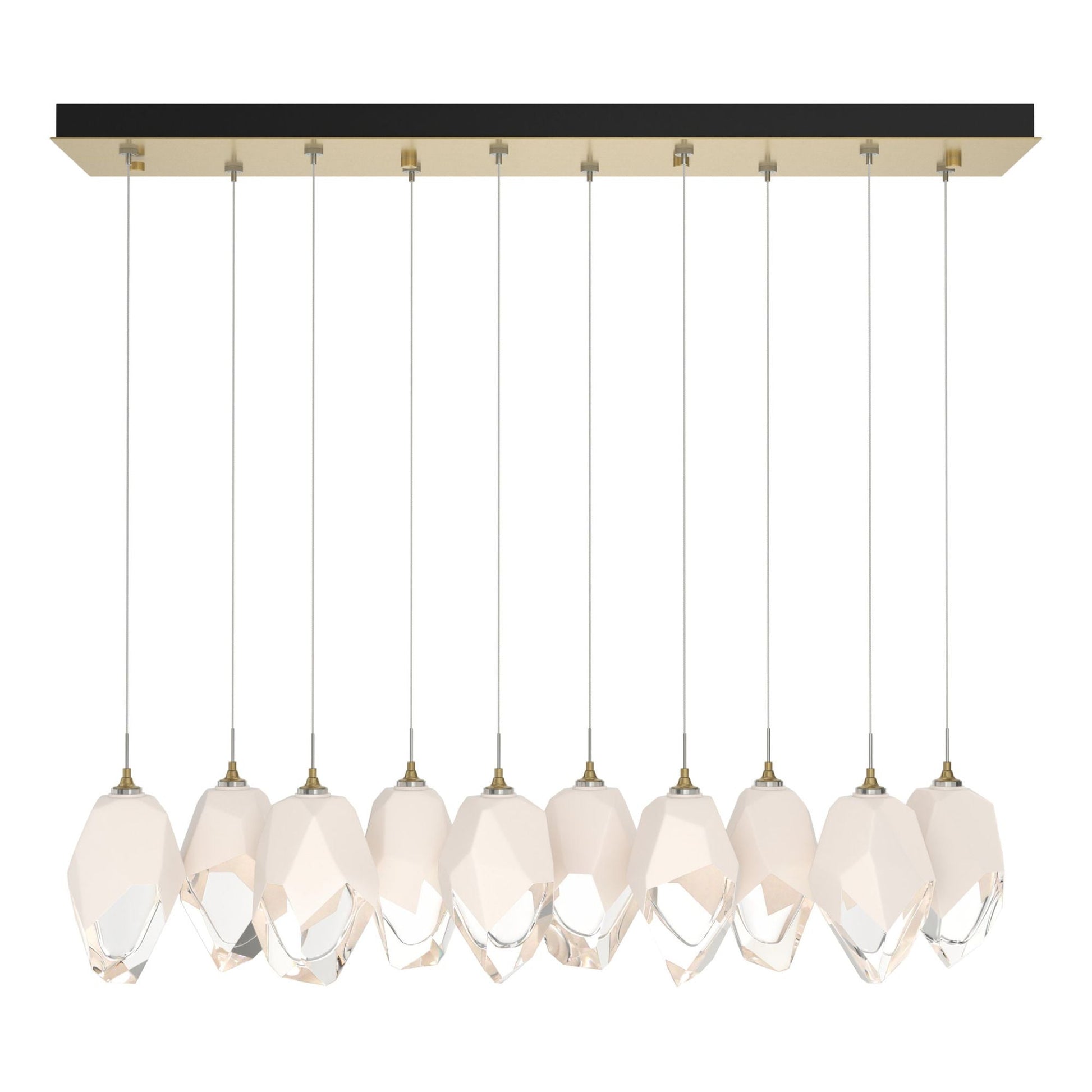 Chrysalis 10-Light Large Crystal Pendant 10-Light White Crystal (WP) in Modern Brass