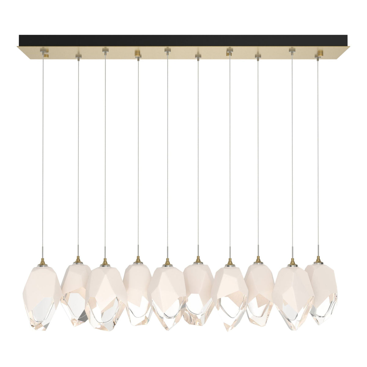 Chrysalis 10-Light Large Crystal Pendant 10-Light White Crystal (WP) in Modern Brass