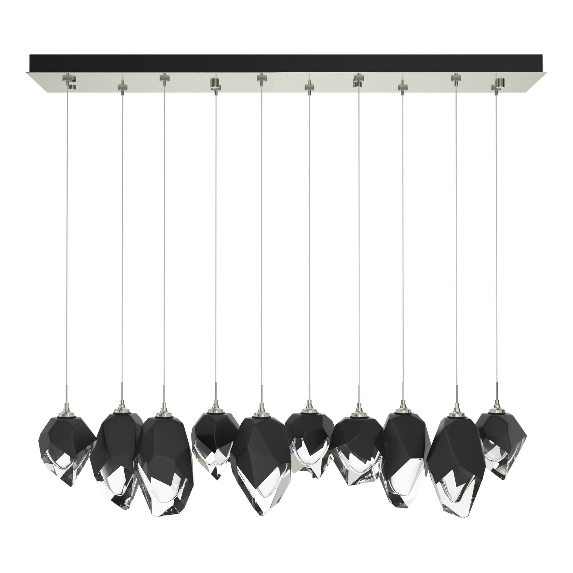 Chrysalis 10-Light Mixed Crystal Pendant 10-Light Black Crystal (BP) in Sterling