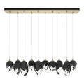 Chrysalis 10-Light Mixed Crystal Pendant 10-Light Black Crystal (BP) in Modern Brass